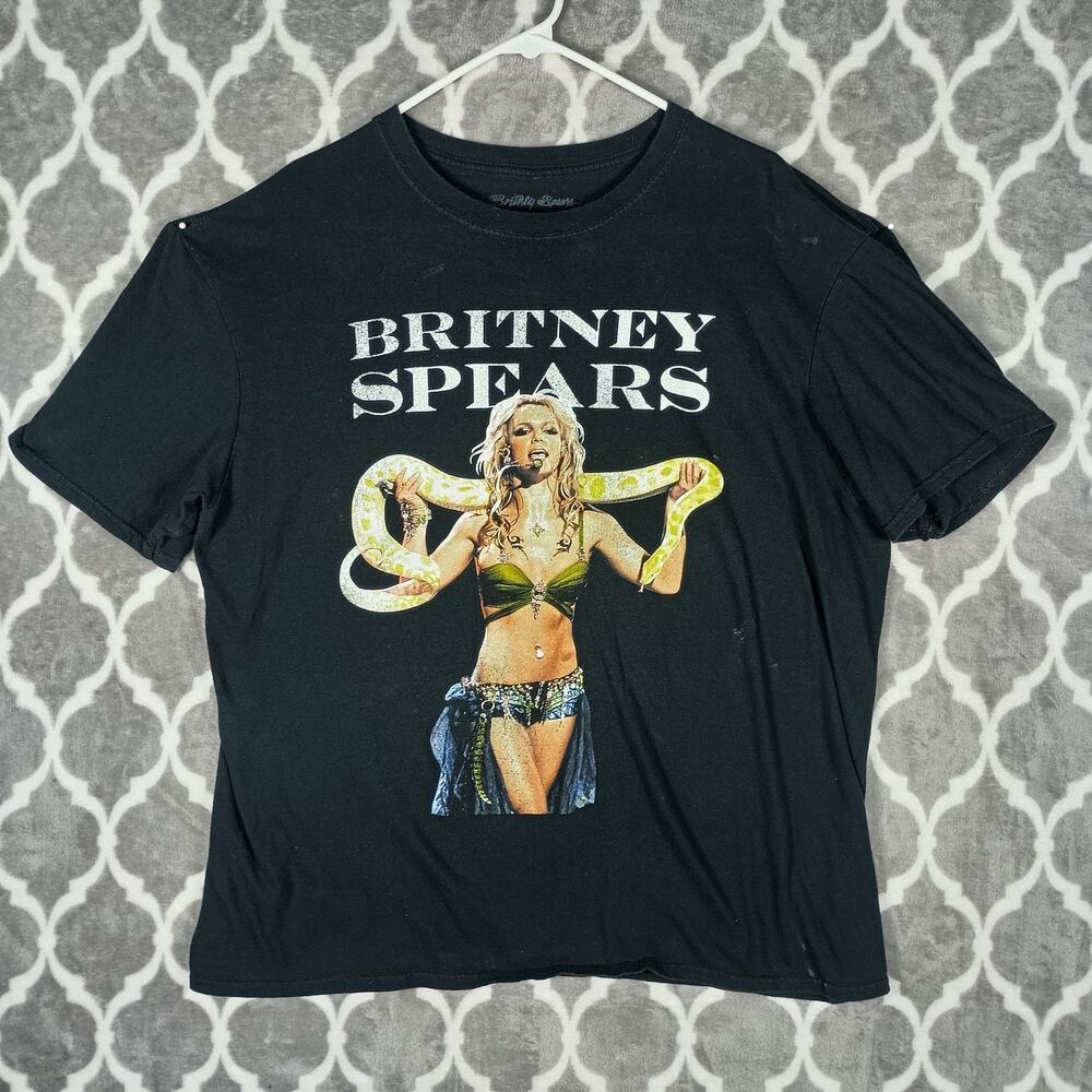 Britney Spears Shirt Black Extra Large Snake Performance Tee